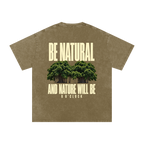 BE NATURAL Tee Gray Green Front