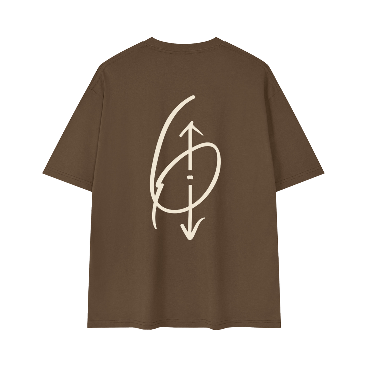 6 O'CLOCK Tee Dark Brown Back