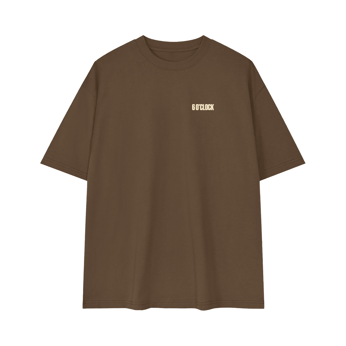 6 O'CLOCK Tee Dark Brown Front
