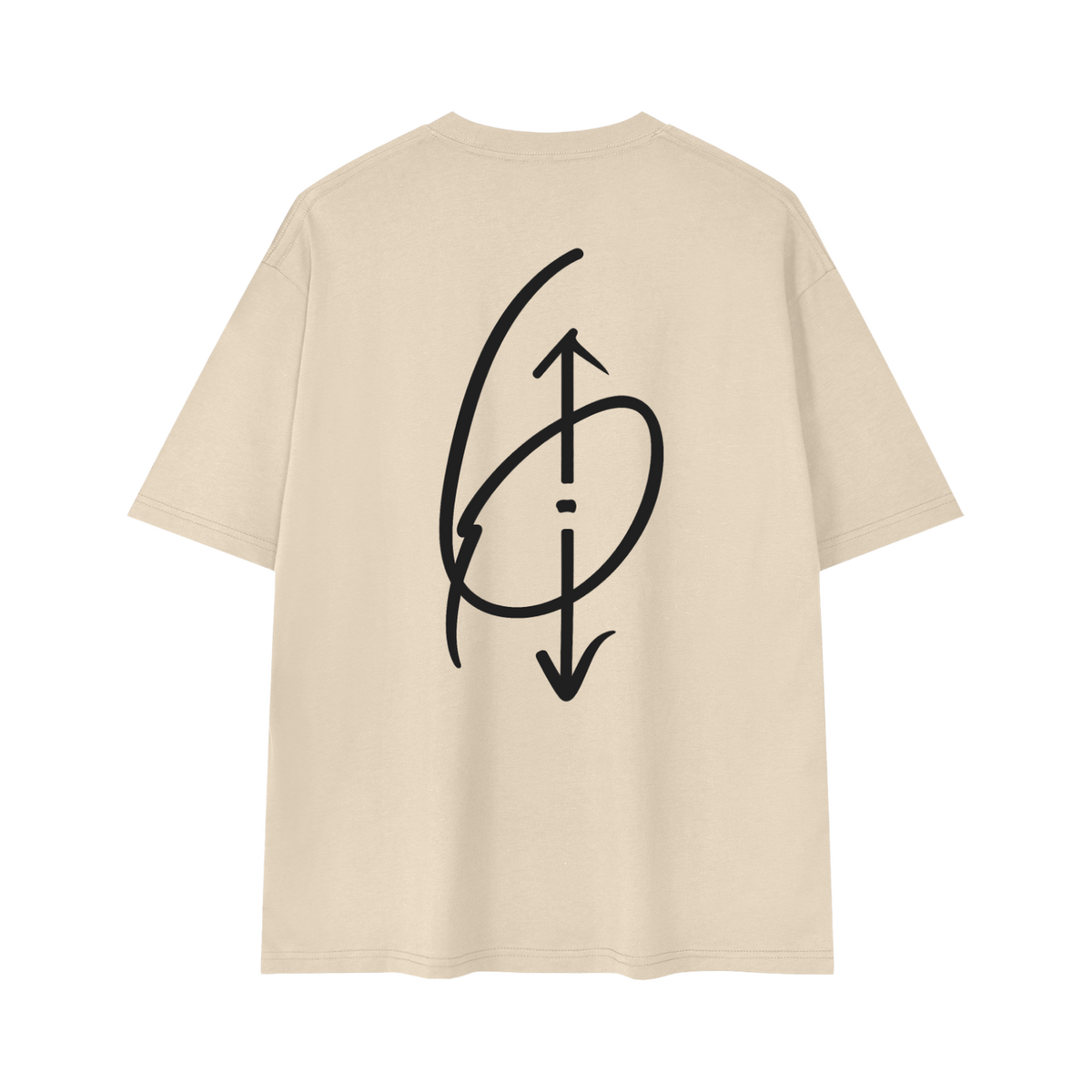 6 O'CLOCK Tee Gray Apricot Back