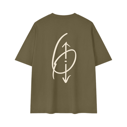 6 O'CLOCK Tee Gray Green Back