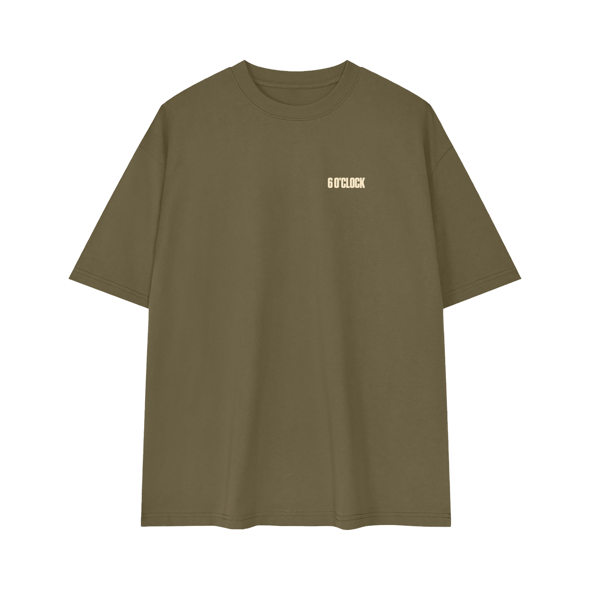 6 O'CLOCK Tee Gray Green Front