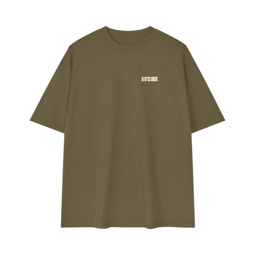 6 O'CLOCK Tee Gray Green Front